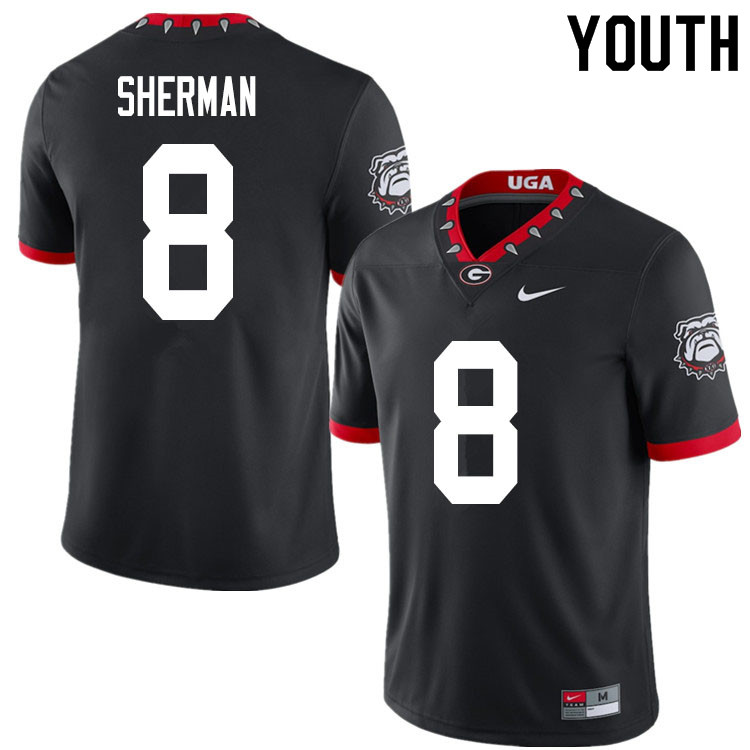 2020 Youth #8 MJ Sherman Georgia Bulldogs Mascot 100th Anniversary College Football Jerseys Sale-Bla